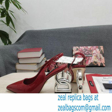 Dolce  &  Gabbana Heel 10.5cm Slingbacks Patent Red with DG Heel 2022